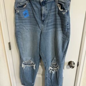 American Eagle distressed curvy mom Jean